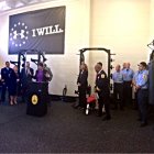 IMAGE: Mayor Rawlings-Blake and Fire Chief Ford reveal newly renovated firehouse gym facilities