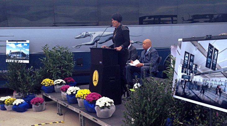 IMAGE: Mayor Rawlings-Blake and Congressman Cummings attend a groundbreaking ceremony for Baltimore's Greyhound Intermodal Terminal